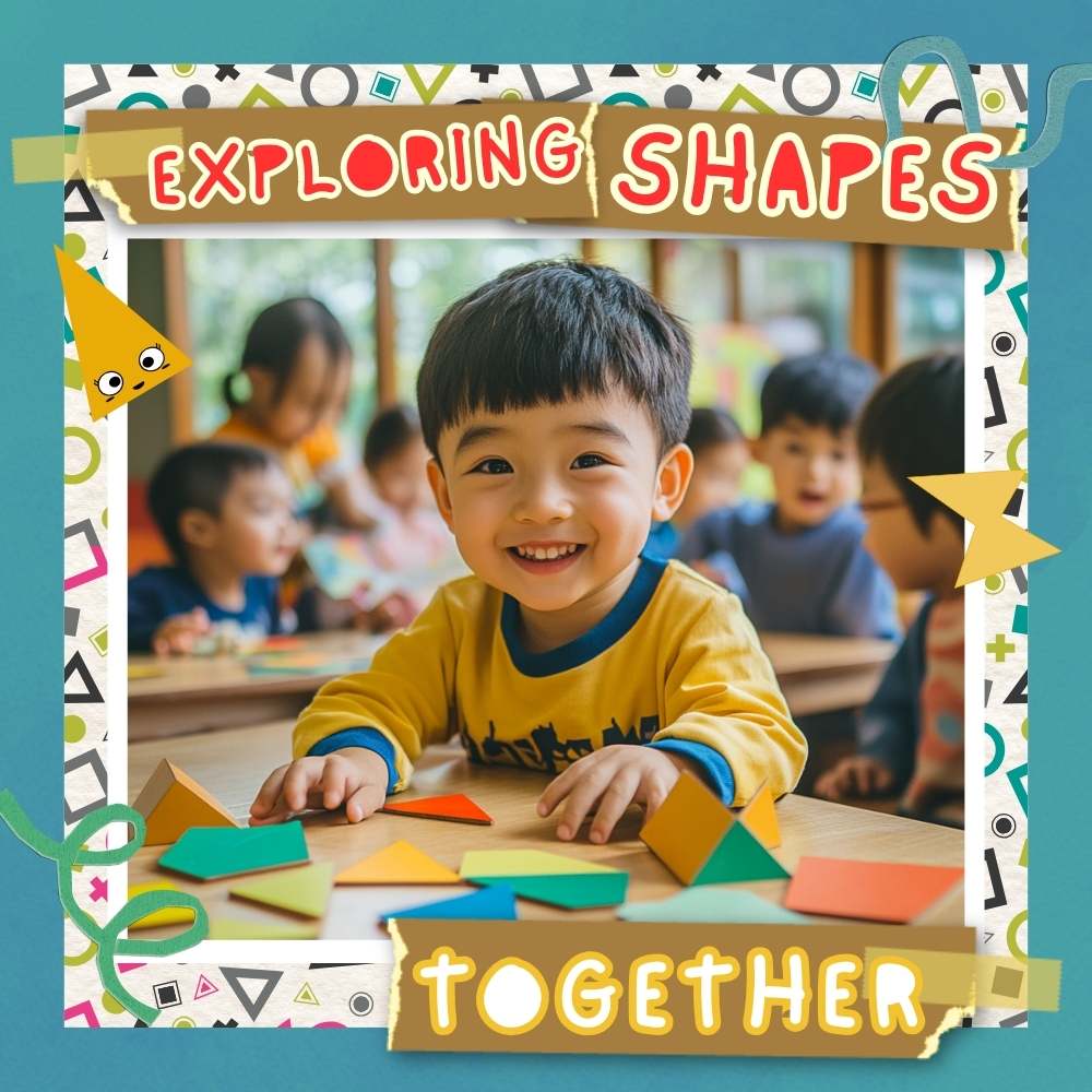 Children smiling and playing in a preschool classroom.
