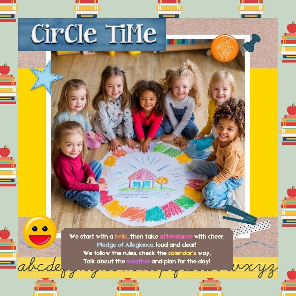 Twin children learning and playing in preschool.